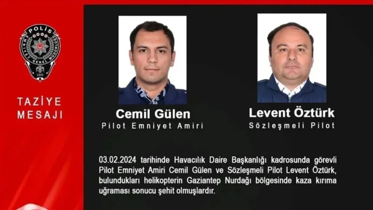 Gaziantep'te polis helikopteri düştü 2 pilot şehit oldu